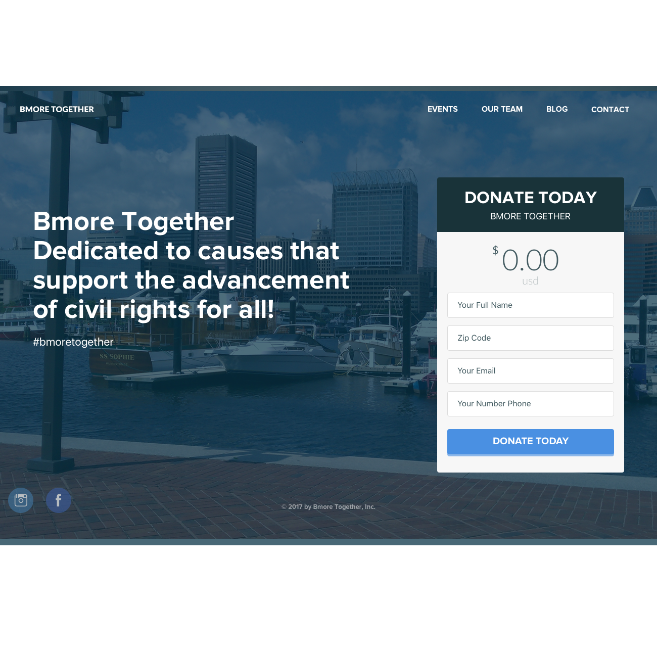 Bmore Together concept for a marketing website